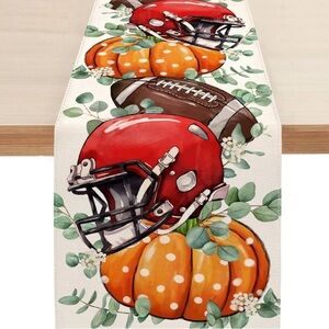 Holiday Fall Football Table Runner NEW